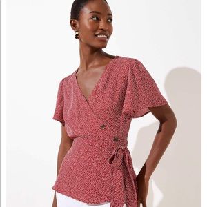 Loft Floral Button Down Wrap Top
